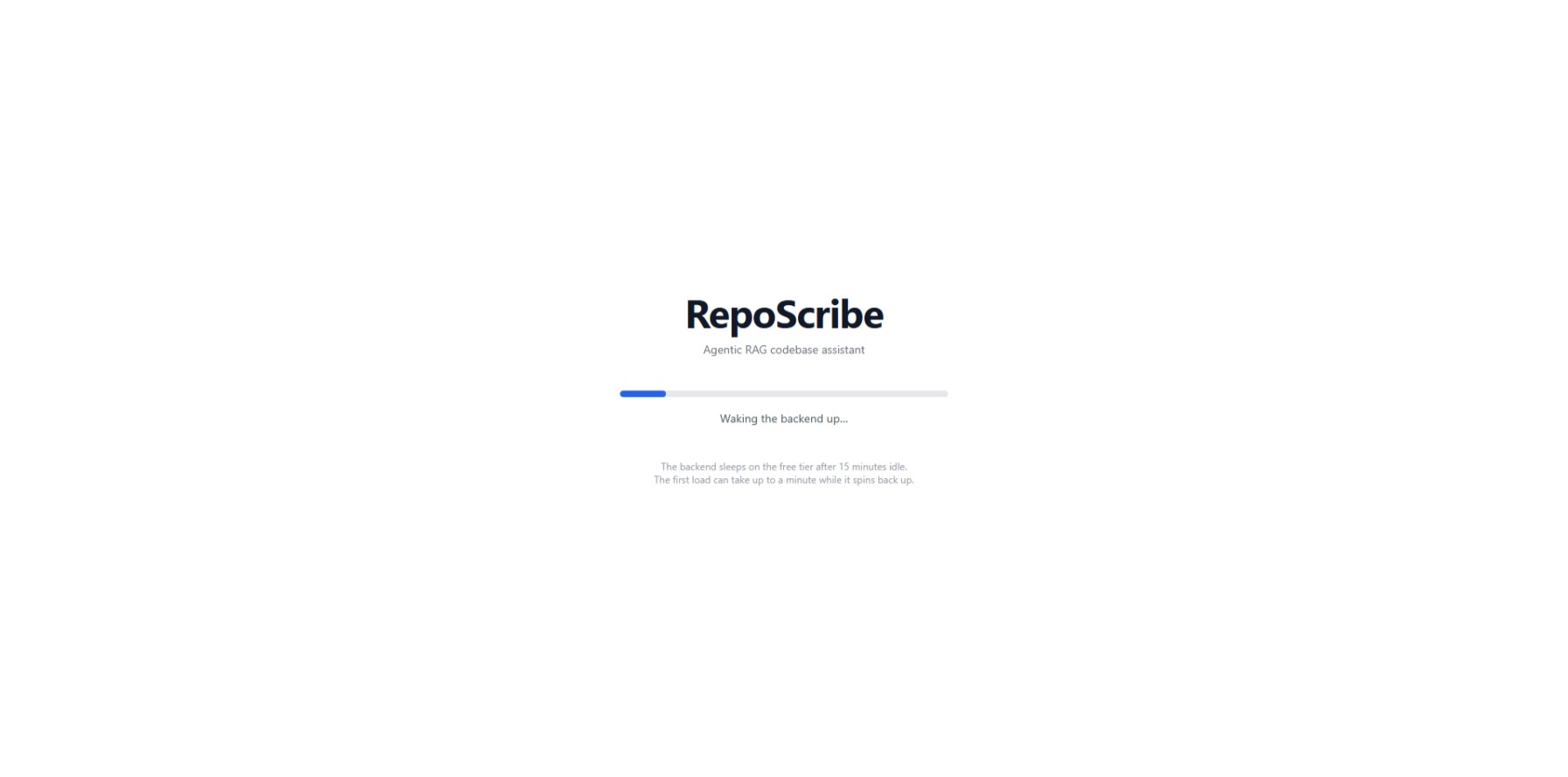RepoScribe Initial loading screen